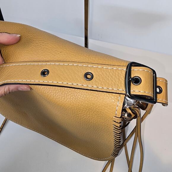 Coach Whiplash Saddle Bag Camel Brown Fringe Braided Leather Crossbody NWT SEE - Picture 13 of 14